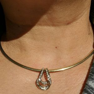 14K gold and diamond pendant /slider